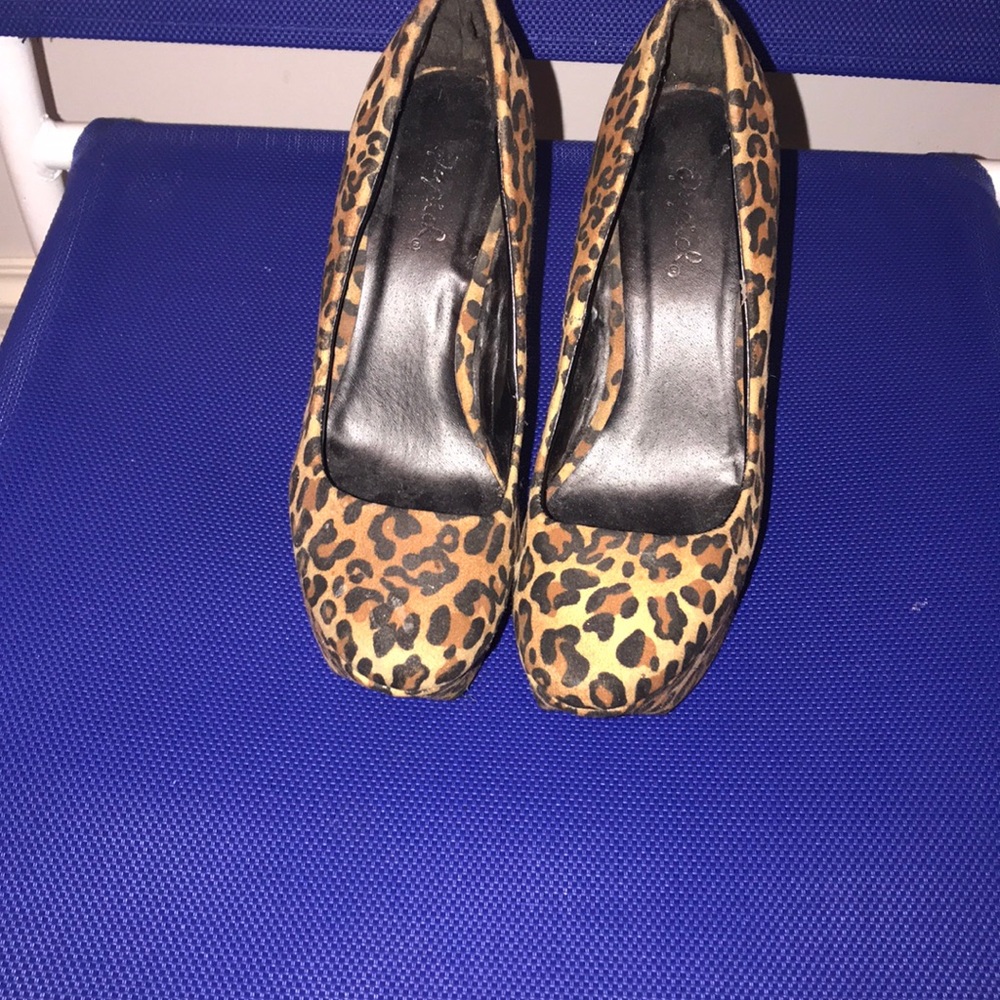 Leopard Print Wedge Heels